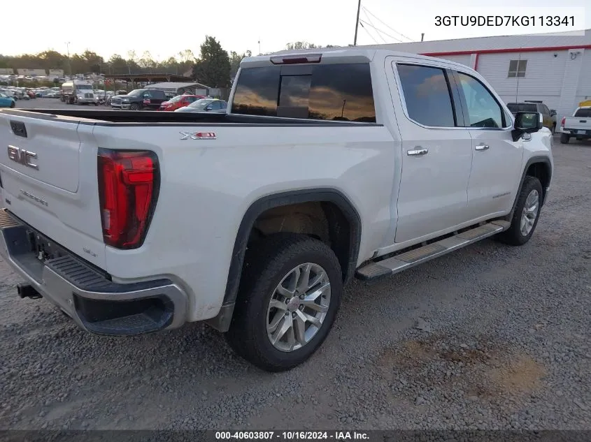 2019 GMC Sierra 1500 Slt VIN: 3GTU9DED7KG113341 Lot: 40603807