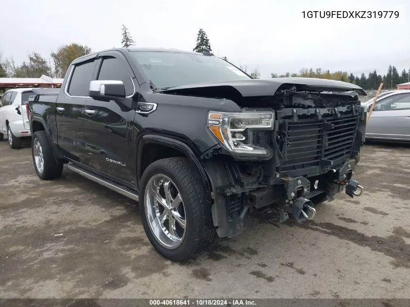 2019 GMC Sierra 1500 Denali VIN: 1GTU9FEDXKZ319779 Lot: 40618641