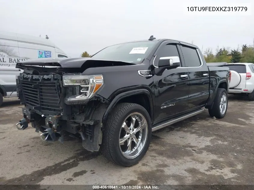 2019 GMC Sierra 1500 Denali VIN: 1GTU9FEDXKZ319779 Lot: 40618641