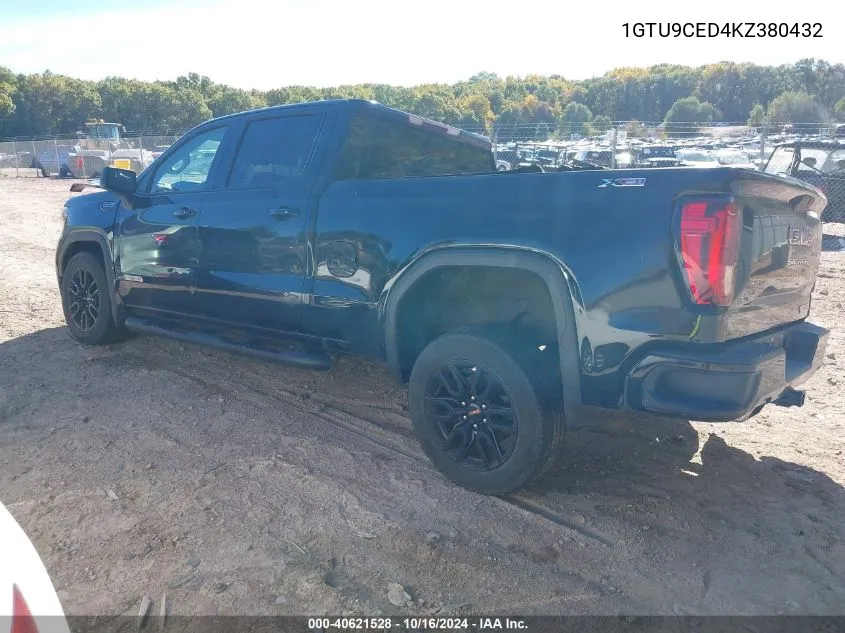 2019 GMC Sierra 1500 VIN: 1GTU9CED4KZ380432 Lot: 40621528