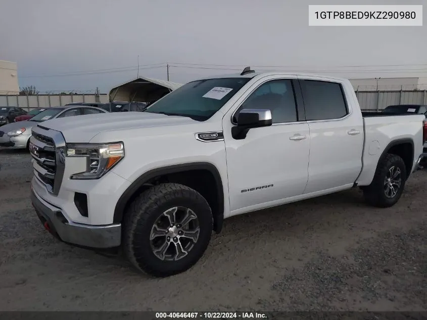 2019 GMC Sierra 1500 Sle VIN: 1GTP8BED9KZ290980 Lot: 40646467