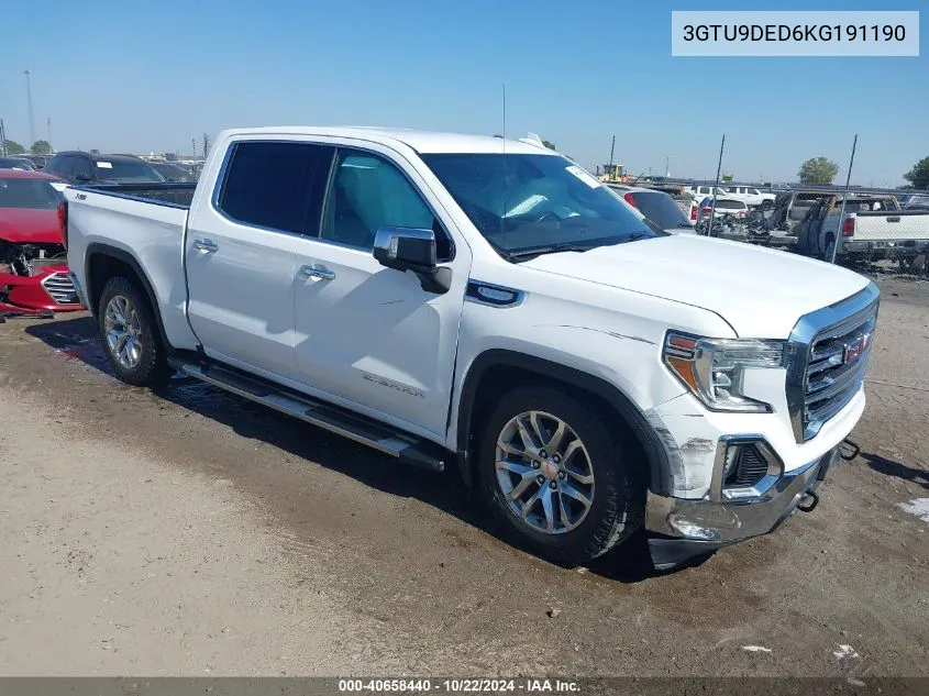 2019 GMC Sierra 1500 Slt VIN: 3GTU9DED6KG191190 Lot: 40658440