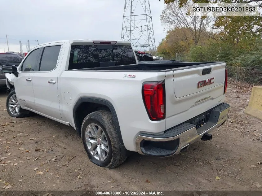 2019 GMC Sierra 1500 Slt VIN: 3GTU9DED3KG201853 Lot: 40678380