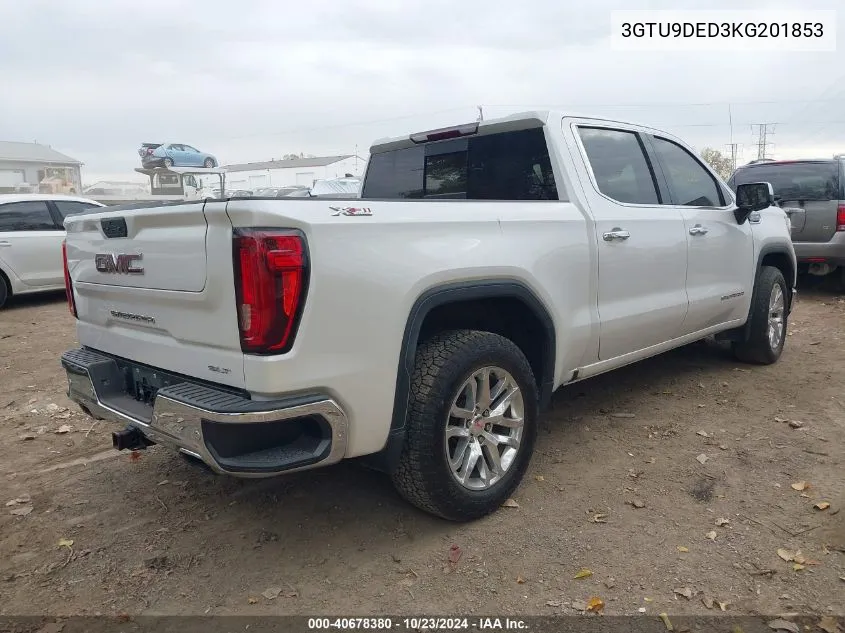 2019 GMC Sierra 1500 Slt VIN: 3GTU9DED3KG201853 Lot: 40678380