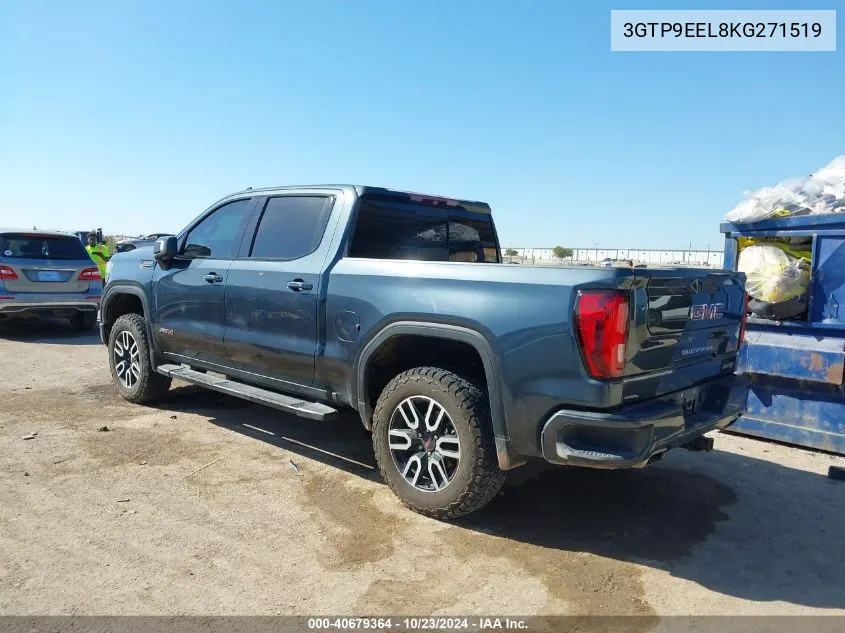 2019 GMC Sierra 1500 At4 VIN: 3GTP9EEL8KG271519 Lot: 40679364