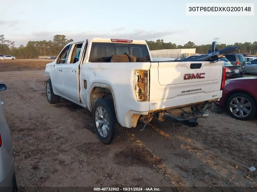 2019 GMC Sierra 1500 Slt VIN: 3GTP8DEDXKG200148 Lot: 40732802