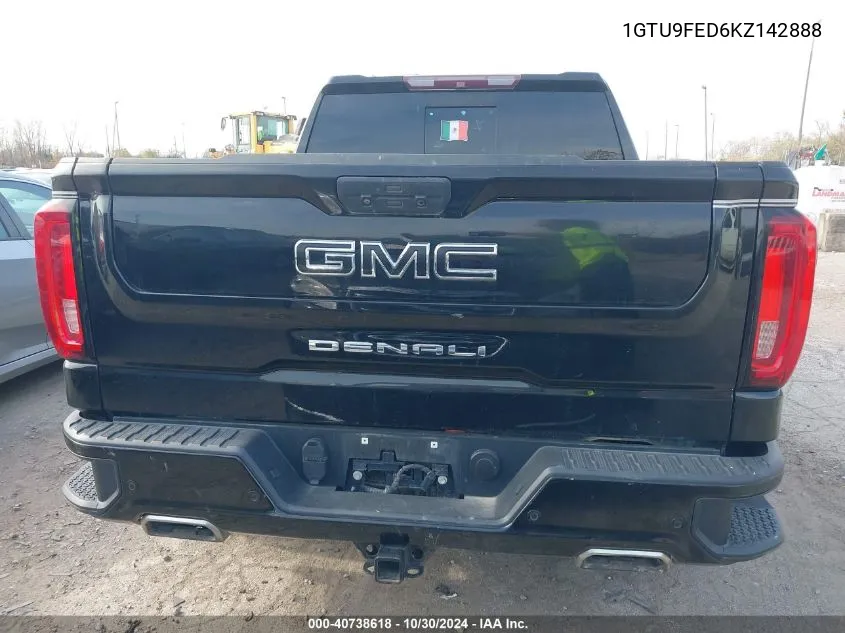 2019 GMC Sierra 1500 Denali VIN: 1GTU9FED6KZ142888 Lot: 40738618