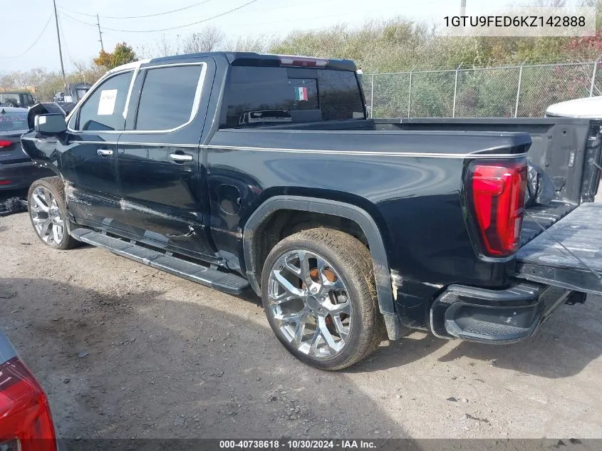 2019 GMC Sierra 1500 Denali VIN: 1GTU9FED6KZ142888 Lot: 40738618