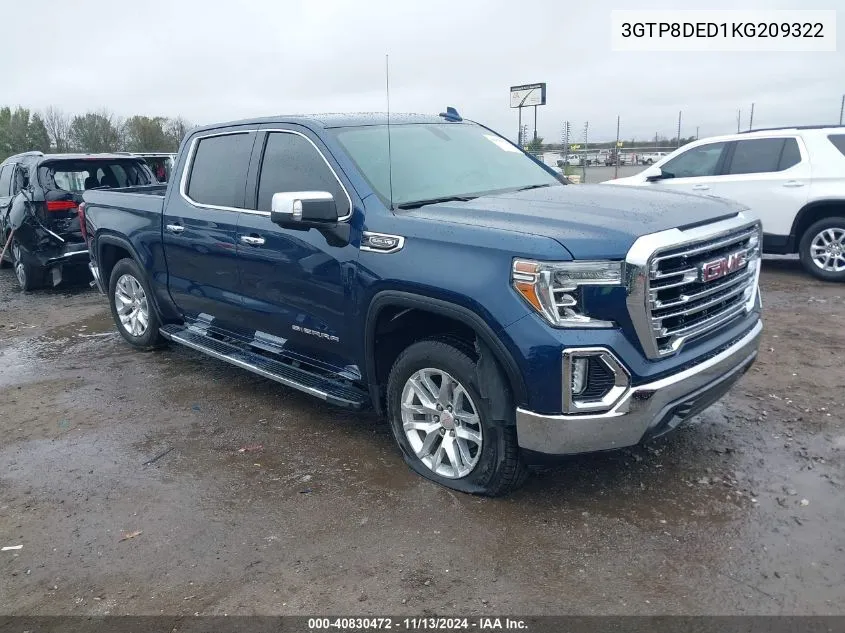 3GTP8DED1KG209322 2019 GMC Sierra 1500 Slt