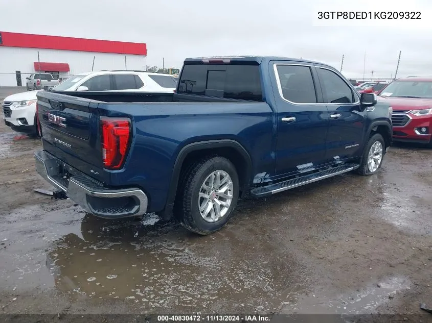 3GTP8DED1KG209322 2019 GMC Sierra 1500 Slt