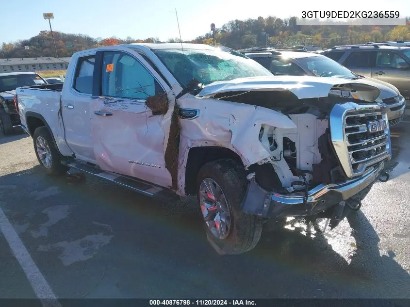 2019 GMC Sierra 1500 Slt VIN: 3GTU9DED2KG236559 Lot: 40876798