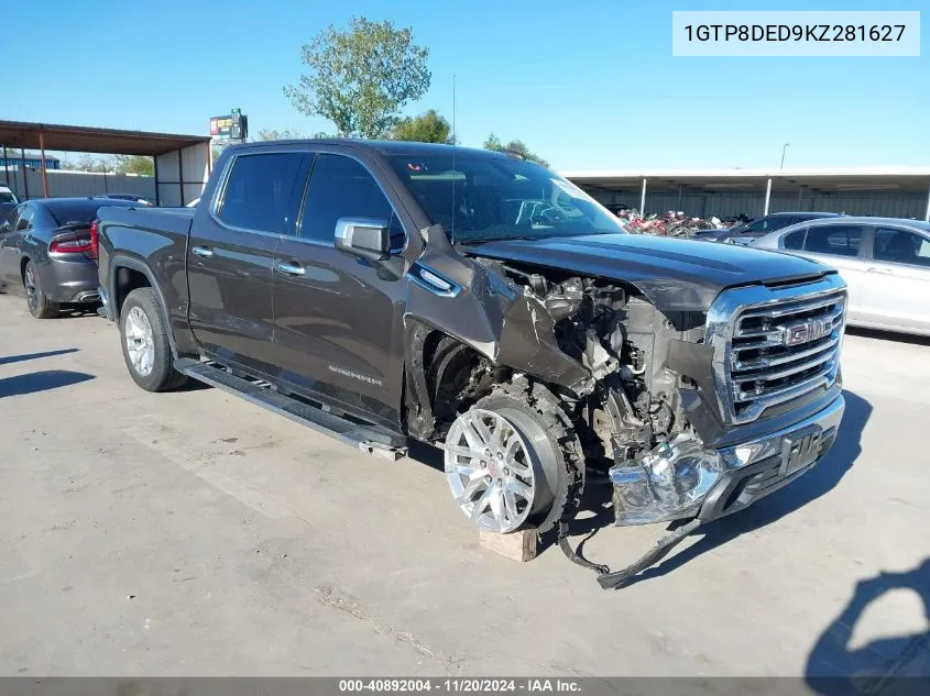 2019 GMC Sierra 1500 Slt VIN: 1GTP8DED9KZ281627 Lot: 40892004