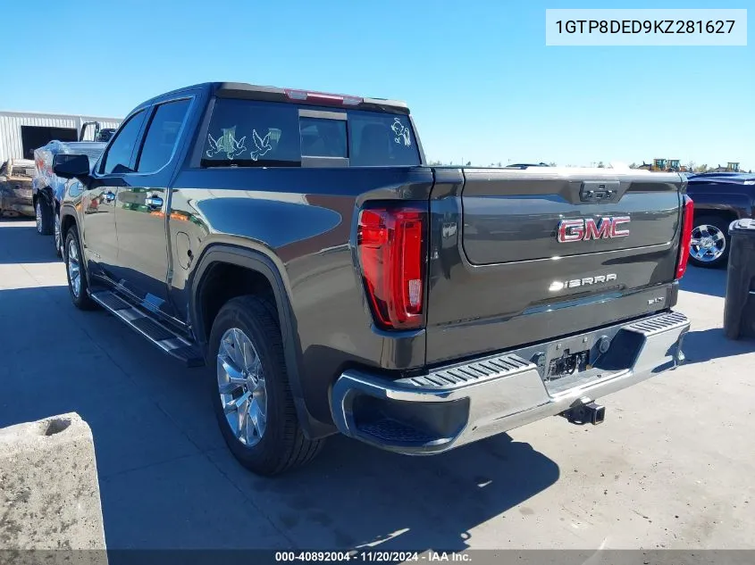 2019 GMC Sierra 1500 Slt VIN: 1GTP8DED9KZ281627 Lot: 40892004