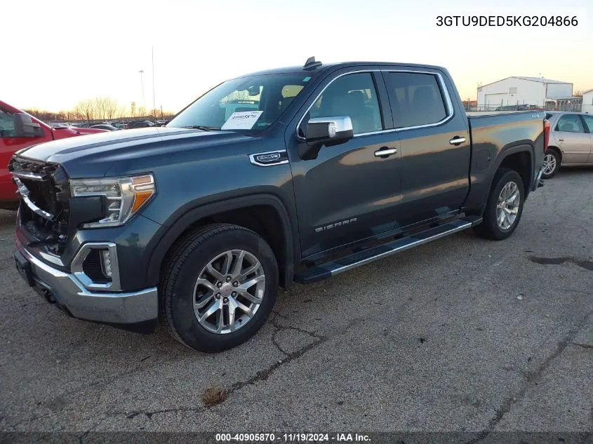 2019 GMC Sierra 1500 Slt VIN: 3GTU9DED5KG204866 Lot: 40905870