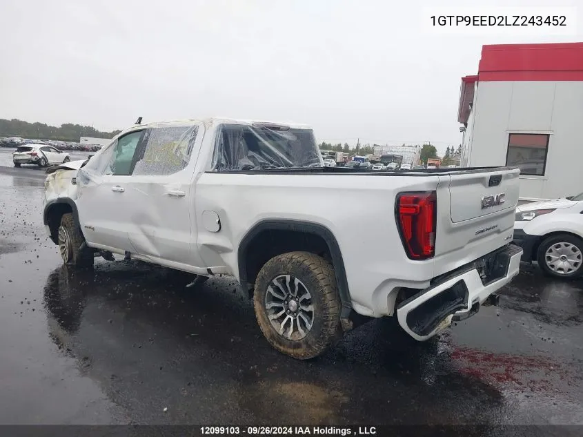 2020 GMC Sierra 1500 VIN: 1GTP9EED2LZ243452 Lot: 12099103