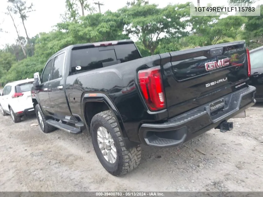 2020 GMC Sierra 2500Hd VIN: 1GT49REY1LF115783 Lot: 39400783