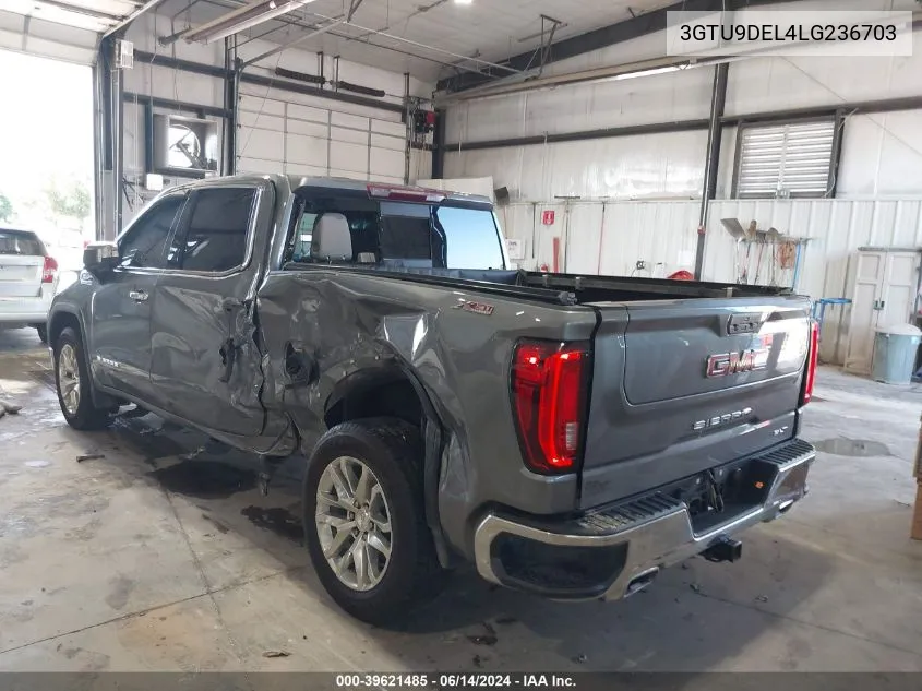 2020 GMC Sierra 1500 4Wd Short Box Slt VIN: 3GTU9DEL4LG236703 Lot: 39621485