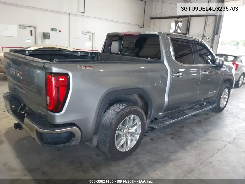 2020 GMC Sierra 1500 4Wd Short Box Slt VIN: 3GTU9DEL4LG236703 Lot: 39621485