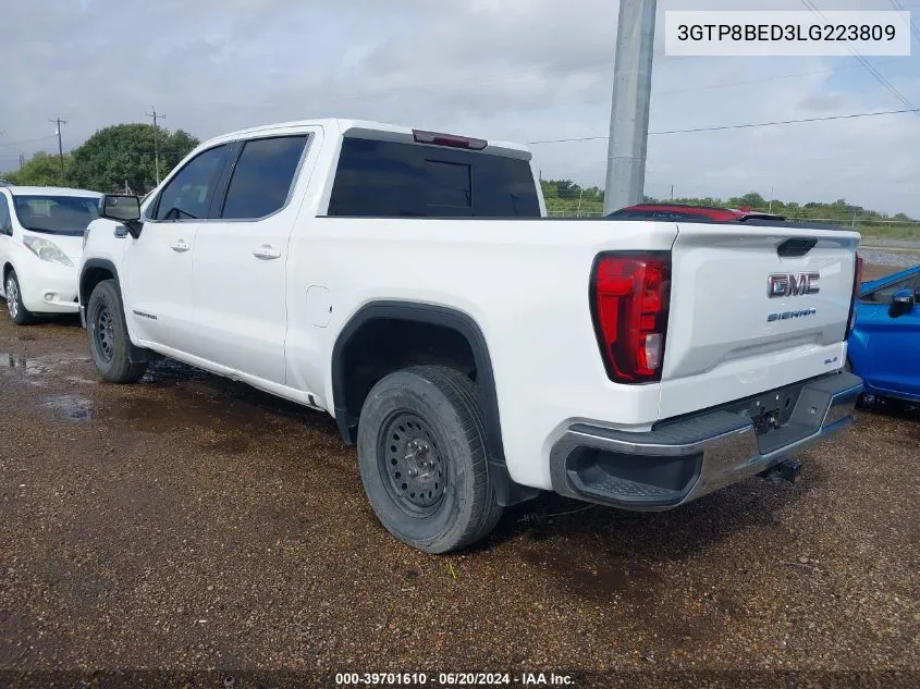 2020 GMC Sierra 1500 2Wd Short Box Sle VIN: 3GTP8BED3LG223809 Lot: 39701610