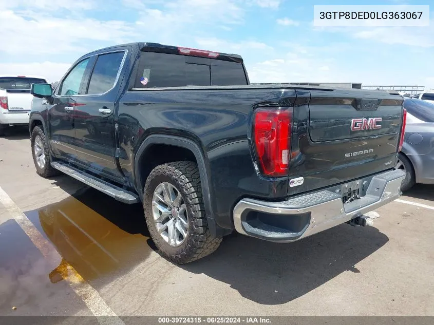 2020 GMC Sierra 1500 2Wd Short Box Slt VIN: 3GTP8DED0LG363067 Lot: 39724315