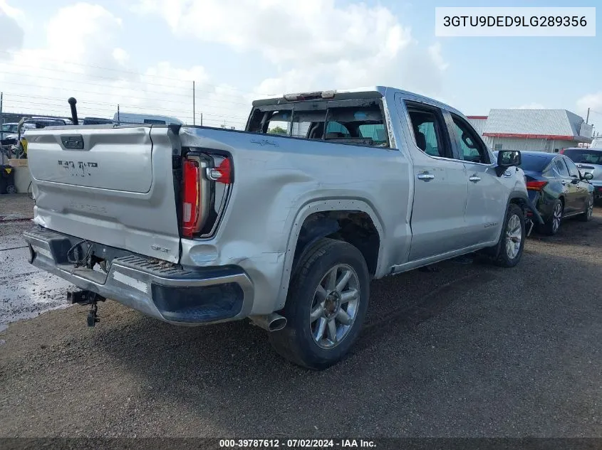 2020 GMC Sierra 1500 4Wd Short Box Slt VIN: 3GTU9DED9LG289356 Lot: 39787612