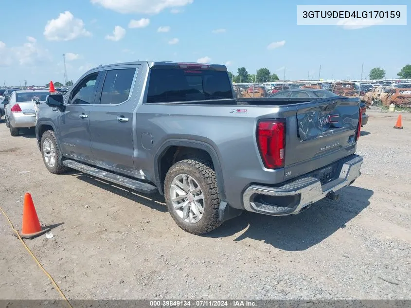 2020 GMC Sierra 1500 4Wd Short Box Slt VIN: 3GTU9DED4LG170159 Lot: 39849134