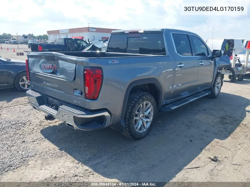 2020 GMC Sierra 1500 4Wd Short Box Slt VIN: 3GTU9DED4LG170159 Lot: 39849134