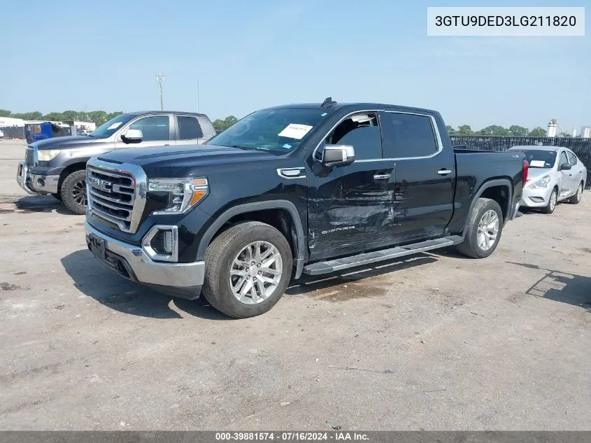 2020 GMC Sierra 1500 4Wd Short Box Slt VIN: 3GTU9DED3LG211820 Lot: 39881574