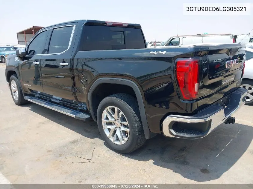 2020 GMC Sierra 1500 4Wd Short Box Slt VIN: 3GTU9DED6LG305321 Lot: 39958845