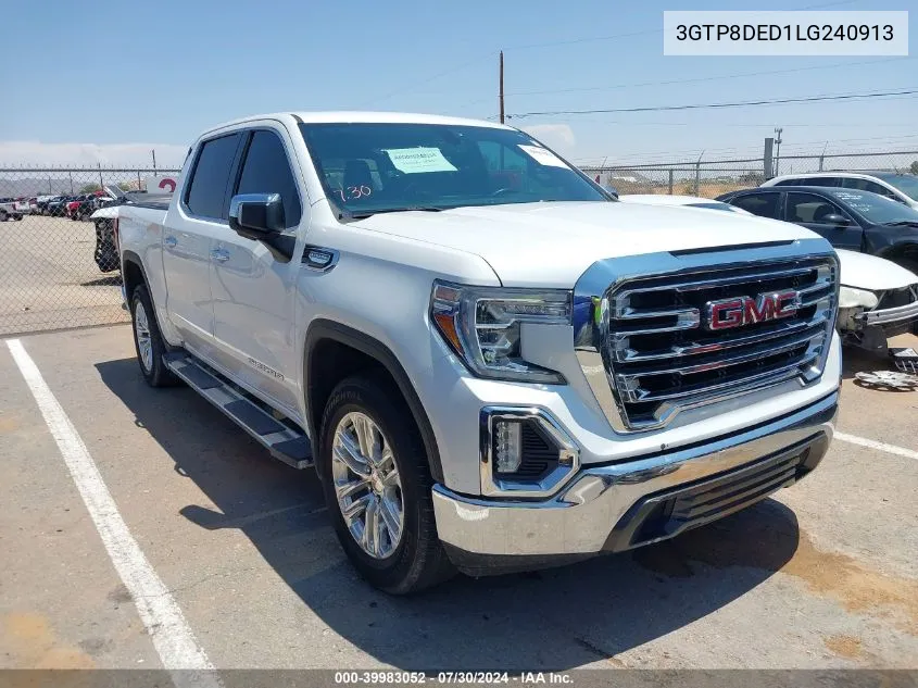 2020 GMC Sierra 1500 2Wd Short Box Slt VIN: 3GTP8DED1LG240913 Lot: 39983052