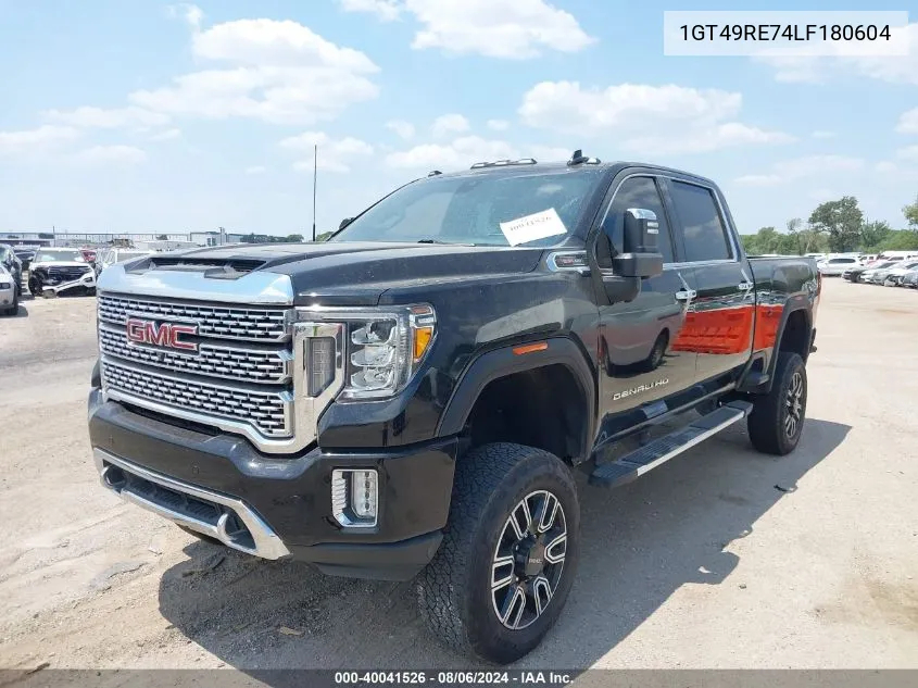 2020 GMC Sierra 2500Hd 4Wd Standard Bed Denali VIN: 1GT49RE74LF180604 Lot: 40041526