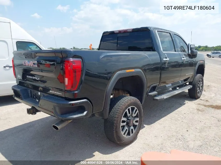 2020 GMC Sierra 2500Hd 4Wd Standard Bed Denali VIN: 1GT49RE74LF180604 Lot: 40041526