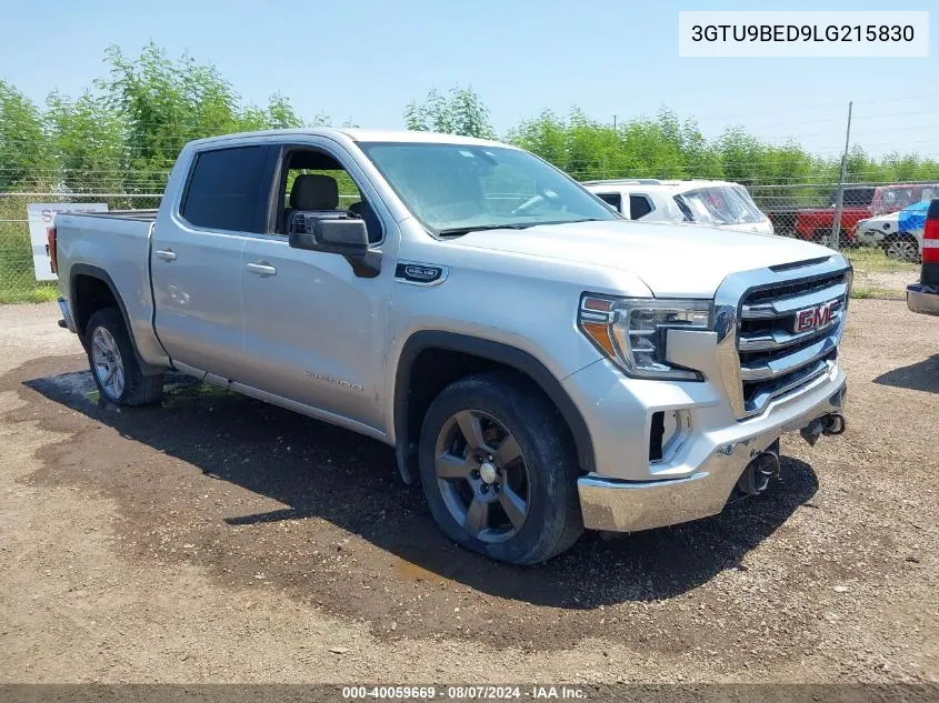 2020 GMC Sierra 1500 4Wd Short Box Sle VIN: 3GTU9BED9LG215830 Lot: 40059669