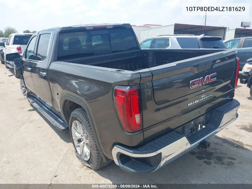 2020 GMC Sierra 1500 2Wd Short Box Slt VIN: 1GTP8DED4LZ181629 Lot: 40079299