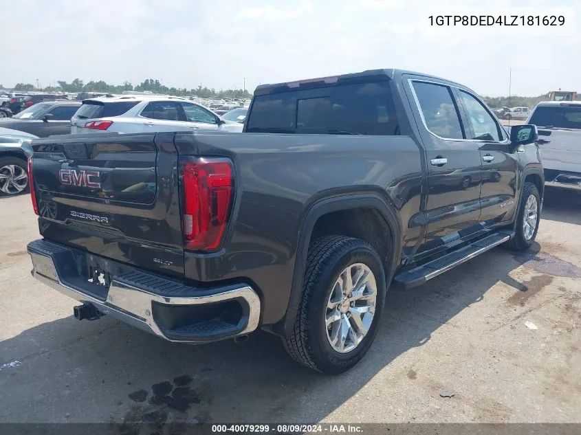 2020 GMC Sierra 1500 2Wd Short Box Slt VIN: 1GTP8DED4LZ181629 Lot: 40079299