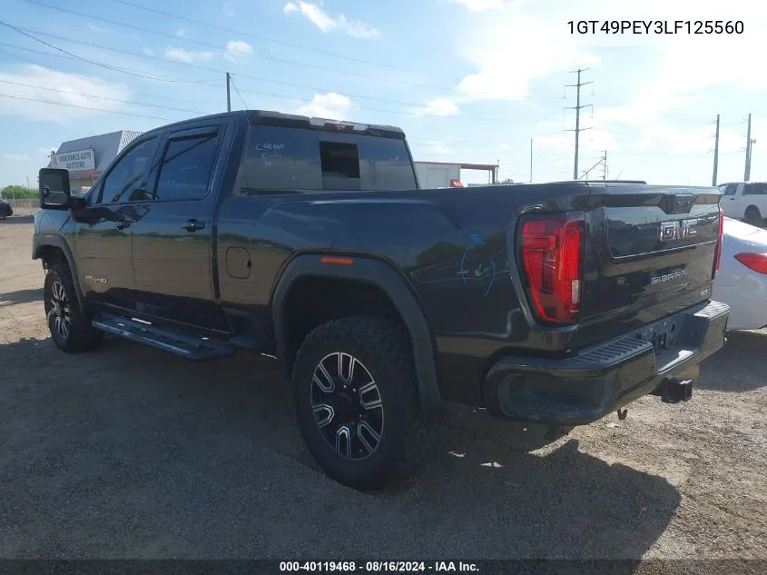 2020 GMC Sierra 2500Hd 4Wd Standard Bed At4 VIN: 1GT49PEY3LF125560 Lot: 40119468