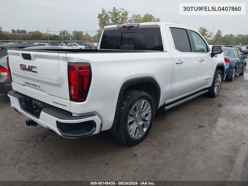 2020 GMC Sierra 1500 4Wd Short Box Denali VIN: 3GTU9FEL5LG407860 Lot: 40149435