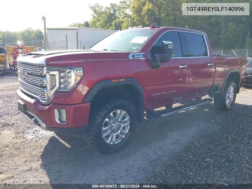 2020 GMC Sierra 2500Hd 4Wd Standard Bed Denali VIN: 1GT49REY0LF140996 Lot: 40155472