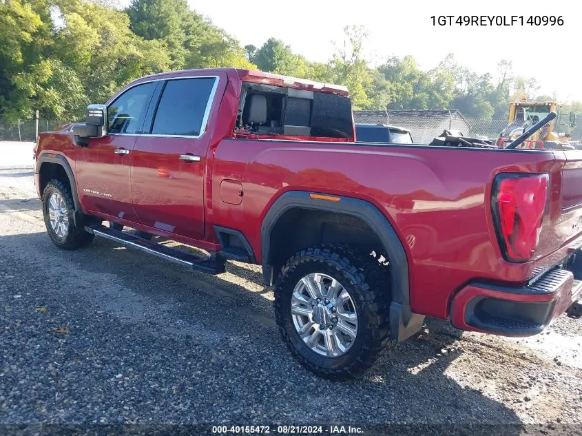 2020 GMC Sierra 2500Hd 4Wd Standard Bed Denali VIN: 1GT49REY0LF140996 Lot: 40155472