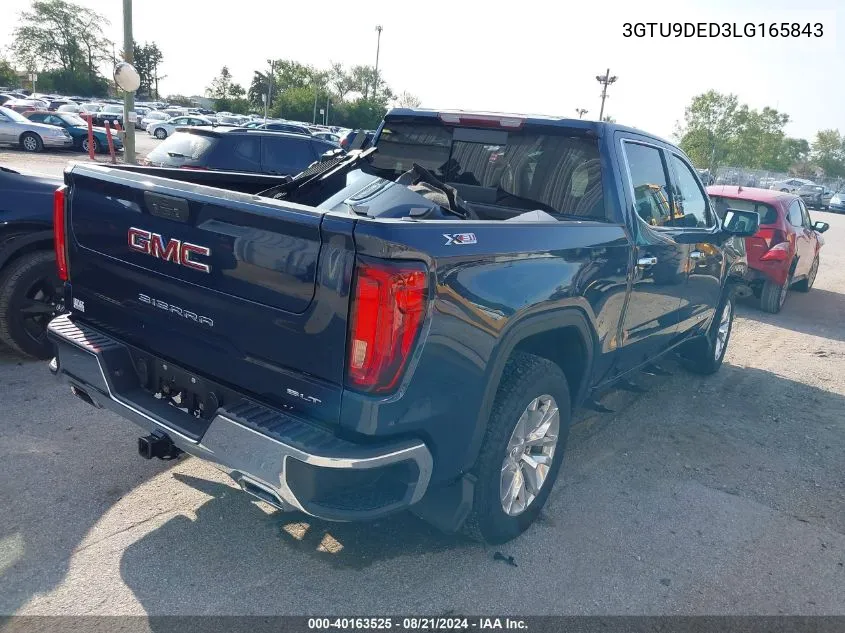 2020 GMC Sierra 1500 K1500 Slt VIN: 3GTU9DED3LG165843 Lot: 40163525