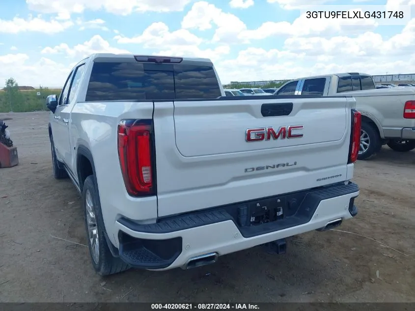 2020 GMC Sierra 1500 4Wd Short Box Denali VIN: 3GTU9FELXLG431748 Lot: 40200621