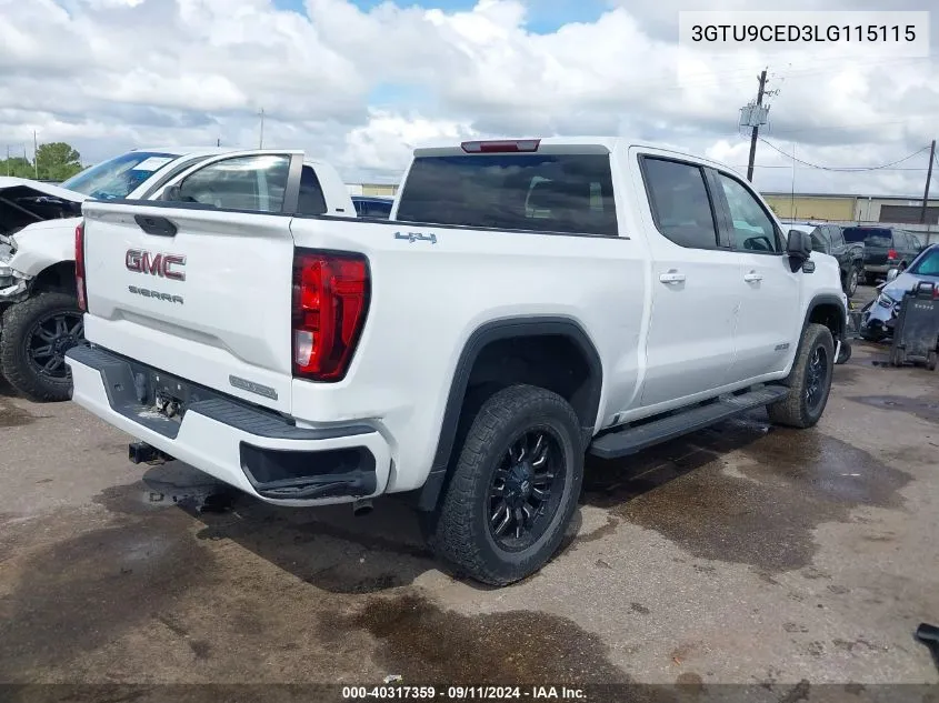 2020 GMC Sierra 1500 4Wd Short Box Elevation VIN: 3GTU9CED3LG115115 Lot: 40317359