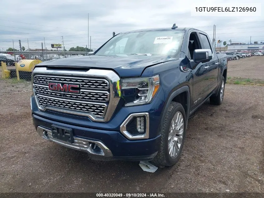 2020 GMC Sierra 1500 4Wd Short Box Denali VIN: 1GTU9FEL6LZ126960 Lot: 40320049