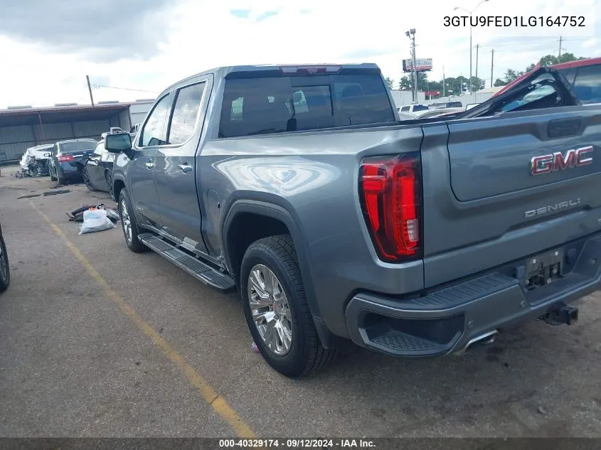 2020 GMC Sierra 1500 4Wd Short Box Denali VIN: 3GTU9FED1LG164752 Lot: 40329174