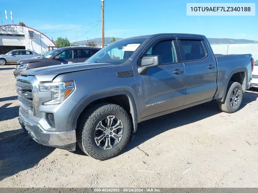 2020 GMC Sierra K1500 VIN: 1GTU9AEF7LZ340188 Lot: 40342903