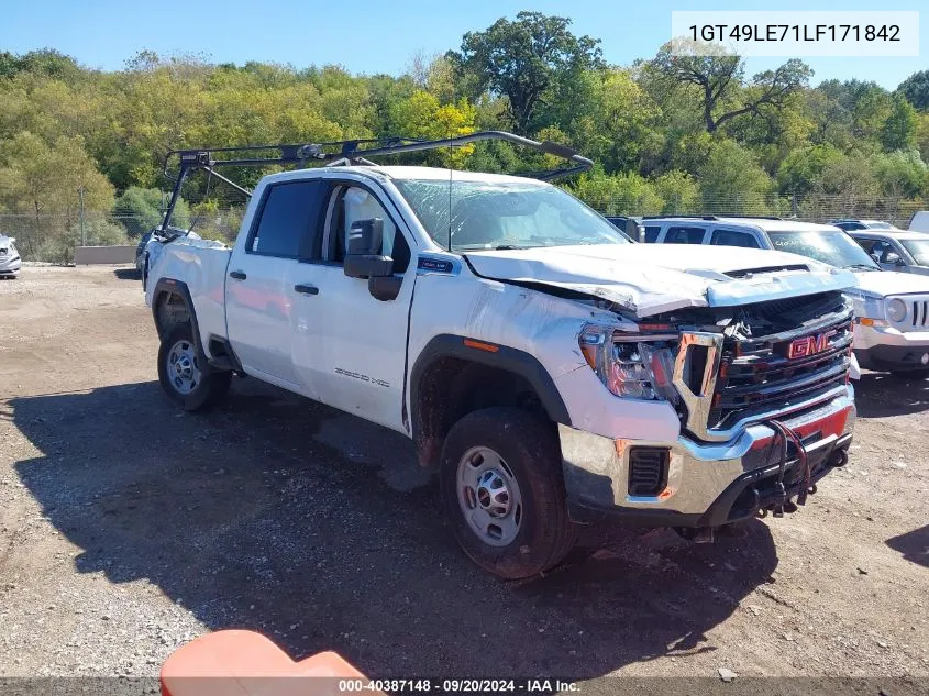 2020 GMC Sierra 2500Hd 4Wd Standard Bed VIN: 1GT49LE71LF171842 Lot: 40387148