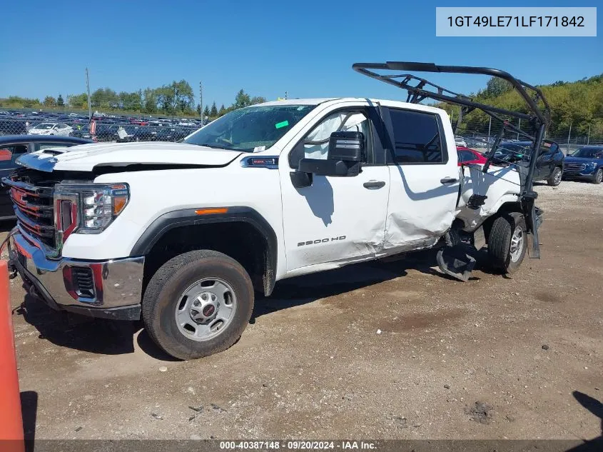 2020 GMC Sierra 2500Hd 4Wd Standard Bed VIN: 1GT49LE71LF171842 Lot: 40387148