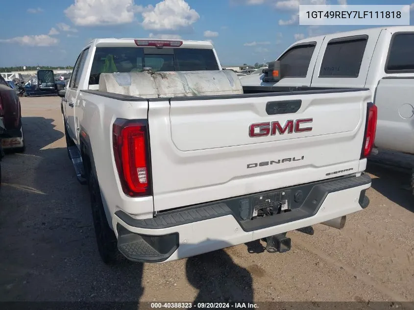 2020 GMC Sierra 2500Hd 4Wd Standard Bed Denali VIN: 1GT49REY7LF111818 Lot: 40388323