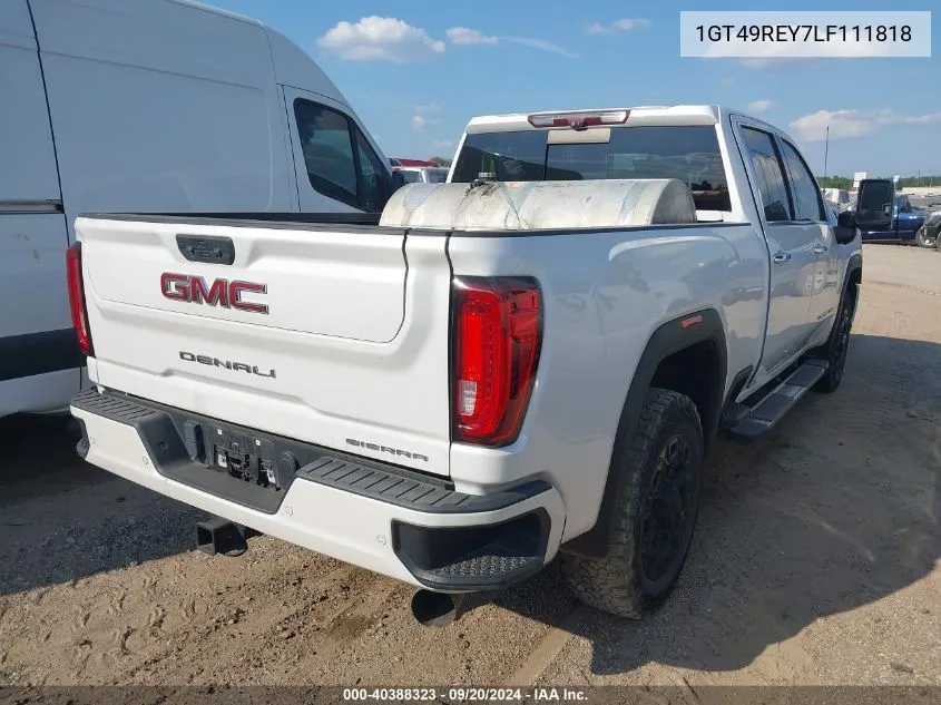 2020 GMC Sierra 2500Hd 4Wd Standard Bed Denali VIN: 1GT49REY7LF111818 Lot: 40388323