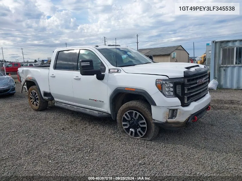 2020 GMC Sierra 2500Hd 4Wd Standard Bed At4 VIN: 1GT49PEY3LF345538 Lot: 40397018